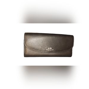 Coach slim envelope wallet black w silver hardware
